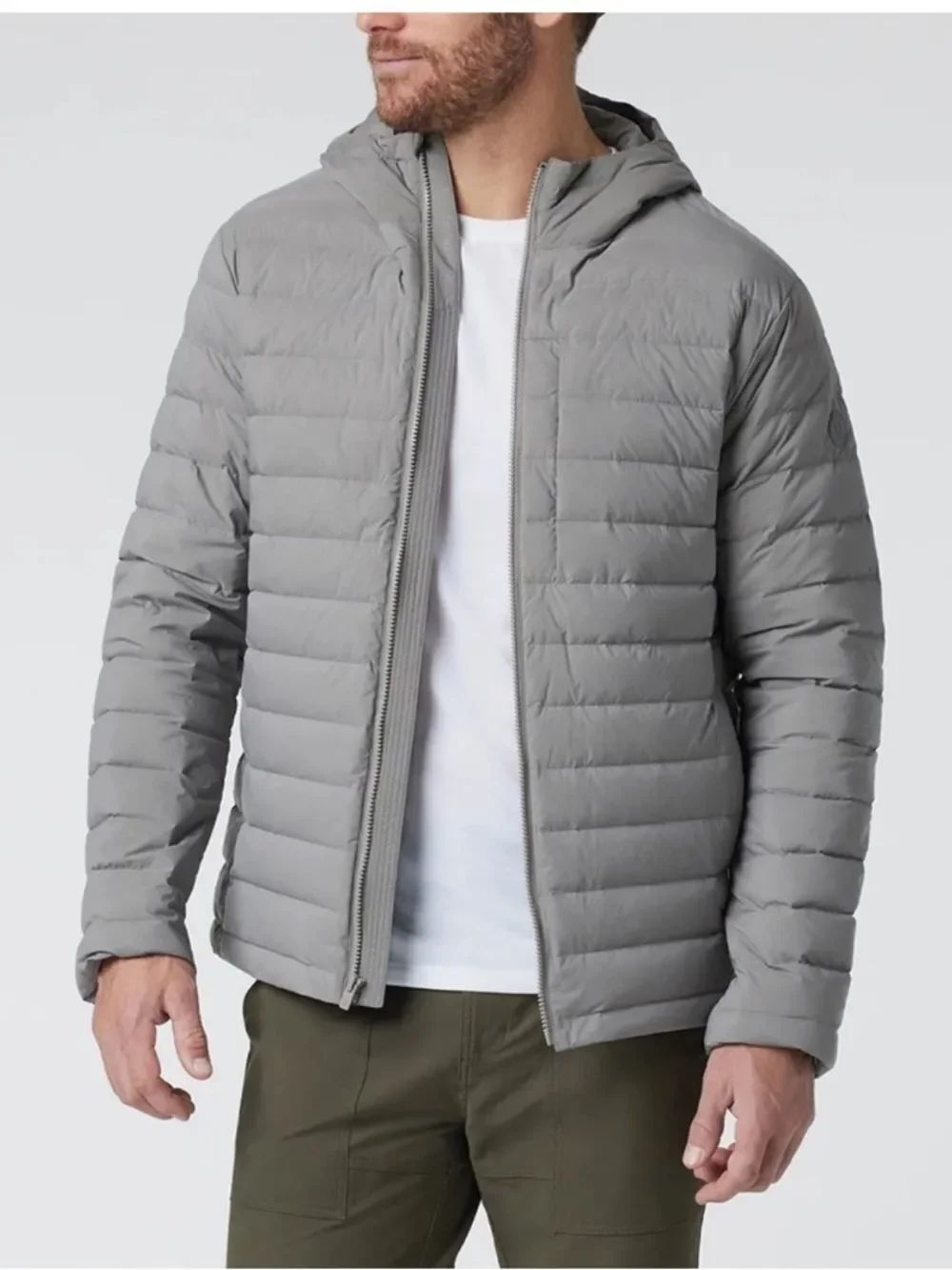 Vuori Steadfast Puffer Jacket Hooded shiitake grey Men’s Large.